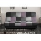 Canapé 3 places convertible - multicolore et mauve - en tissu de belle qualité, CAYENNE, Multicolore gris et noir et mauve