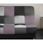 Canapé 3 places convertible - multicolore et mauve - en tissu de belle qualité, CAYENNE, Multicolore gris et noir et mauve