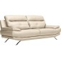 Canapé 3 places en 100% tout cuir épais italien vachette DEREK, couleur beige