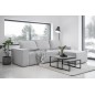 Canapé d'angle convertible - SIDNEY VELOURS - en velours Luxe - 5/6 places, gris clair, angle droit (vu de face)