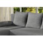 Canapé d'angle convertible - GILO - en tissu luxe 3/4 places, gris, angle gauche (vu de face)