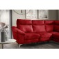 Canapé d'angle en cuir italien de luxe 5 places LUZINI rouge foncé, angle droit