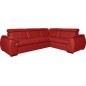 Canapé d'angle en 100% cuir de luxe italien , 5 places Cintia, couleur rouge foncé, angle droit