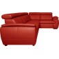 Canapé d'angle en 100% cuir de luxe italien , 5 places Cintia, couleur rouge foncé, angle droit
