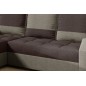 - Canapé d'angle convertible - ARTE - en tissu de qualité - marron et beige, 3/4 places, angle gauche (vu de face)