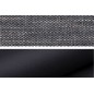 Canapé d'angle convertible - ERMAN - en tissu et simili 5 places, gris et noir, angle droit (vu de face)