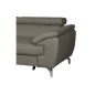 Canapé d'angle convertible en cuir italien de luxe 5/6 places FINLANDE avec coffre, taupe, angle gauche