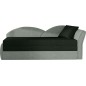 Banquette lit gigogne en tissu de qualité bicolore noir et gris-vert, angle droit- AGATA, 3 places, angle gauche