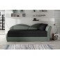 Banquette lit gigogne en tissu de qualité bicolore noir et gris-vert, angle droit- AGATA, 3 places, angle gauche