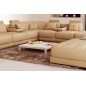 Canapé d'angle en cuir 7/8 places ELIXIR, beige, angle droit