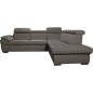 Canapé d'angle en cuir italien de luxe 5/6 places TONUS, taupe, angle droit