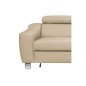 Canapé d'angle convertible en cuir italien de luxe 5 places ASTRID, beige, angle droit