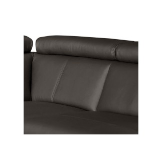 Canapé d'angle convertible en cuir italien de luxe 5/6 places TONY, avec coffre, chocolat, angle droit