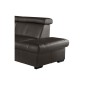 Canapé d'angle convertible en cuir italien de luxe 5/6 places TONY, avec coffre, chocolat, angle droit