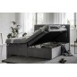 Ensemble boxspring complet tête de lit + sommiers + matelas + surmatelas VISTA de VENESETTI - tissu luxe gris foncé - 180 x 200
