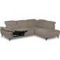 Canapé d'angle avec relax électrique en tissu Bellagio, taupe, angle droit