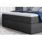 Ensemble boxspring complet tête de lit + sommiers + matelas + surmatelas VISTA de VENESETTI - tissu luxe gris foncé - 180 x 200