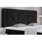 Ensemble boxspring complet tête de lit + sommiers + matelas + surmatelas IDYLLE - velours luxe noir - 140x200 cm