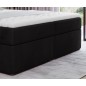 Ensemble boxspring complet tête de lit + sommiers + matelas + surmatelas IDYLLE - velours luxe noir - 140x200 cm