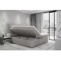 Ensemble boxspring complet tête de lit + sommiers + matelas + surmatelas IDYLLE - velours luxe noir - 140x200 cm
