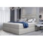 Ensemble boxspring complet tête de lit + sommiers + matelas + surmatelas VISTA de VENESETTI - tissu luxe gris - 180 x 200 cm, 18