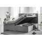 Ensemble boxspring complet tête de lit + sommiers + matelas + surmatelas VISTA de VENESETTI - tissu luxe gris - 180 x 200 cm, 18