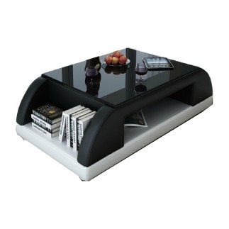 Table basse design VALINA, noir et blanc