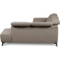 Canapé d'angle avec relax électrique en tissu Bellagio, taupe, angle droit