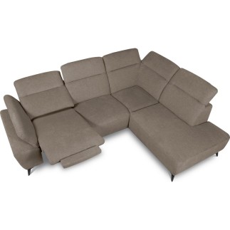 Canapé d'angle avec relax électrique en tissu Bellagio