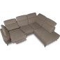 Canapé d'angle avec relax électrique en tissu Bellagio, taupe, angle droit