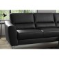 Canapé d'angle convertible en cuir italien de luxe 5 places SANTORIN, avec coffre, noir, angle droit