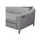 - Canapé d'angle relax en cuir de luxe italien avec relax électrique et coffre, AMBERT, gris clair, angle gauche, 4 places