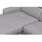 - Canapé d'angle relax en cuir de luxe italien avec relax électrique et coffre, AMBERT, gris clair, angle gauche, 4 places