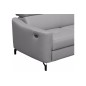 Canapé d'angle relax en cuir de luxe italien avec relax électrique et coffre, AMBERT, gris clair, angle droit, 4 places