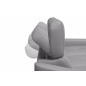 Canapé d'angle relax en cuir de luxe italien avec relax électrique et coffre, AMBERT, gris clair, angle droit, 4 places