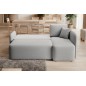 Canapé d'angle convertible HARRY en velours luxe 3/4 places, gris, angle droit (vu de face)