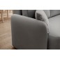 Canapé d'angle convertible HARRY en velours luxe 3/4 places, gris, angle droit (vu de face)