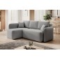Canapé d'angle convertible HARRY en velours luxe - 3/4 places, gris, angle gauche (vu de face)