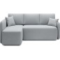 Canapé d'angle convertible HARRY en velours luxe - 3/4 places, gris, angle gauche (vu de face)