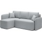 Canapé d'angle convertible HARRY en velours luxe - 3/4 places, gris, angle gauche (vu de face)