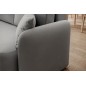 Canapé d'angle convertible HARRY en velours luxe - 3/4 places, gris, angle gauche (vu de face)