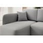 Canapé d'angle convertible HARRY en velours luxe - 3/4 places, gris, angle gauche (vu de face)