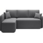 Canapé d'angle convertible HARRY en velours luxe - 3/4 places, gris foncé, angle gauche (vu de face)