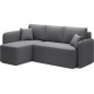 Canapé d'angle convertible HARRY en velours luxe - 3/4 places, gris foncé, angle gauche (vu de face)