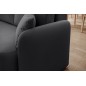 Canapé d'angle convertible HARRY en velours luxe - 3/4 places, gris foncé, angle gauche (vu de face)