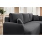 Canapé d'angle convertible HARRY en velours luxe 3/4 places, gris foncé, angle droit (vu de face)