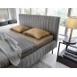 Lit double en tissu velours de qualité luxe, PLACIDO, gris foncé, 180x200