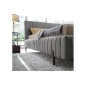 Lit double en tissu velours de qualité luxe, PLACIDO, gris foncé, 140x200