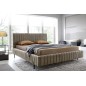 Lit double en tissu velours de qualité luxe, PLACIDO, marron, 180x200
