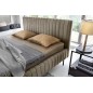Lit double en tissu velours de qualité luxe, PLACIDO, marron, 180x200
